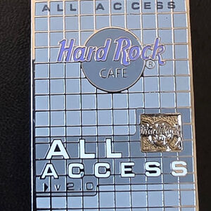 This is a Hard Rock Cafe All Access v2.0 lapel pin.